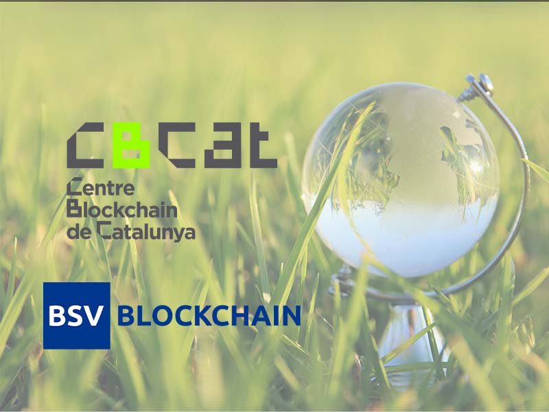 environmental globe with CBCAT and BSV BLockchain logo